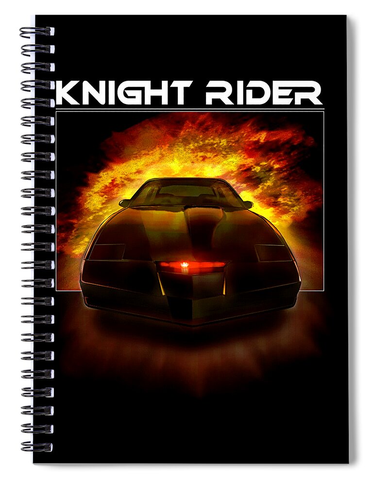 Movie Spiral Notebook featuring the digital art Knight Rider #1 by David Michael Hasselhoff