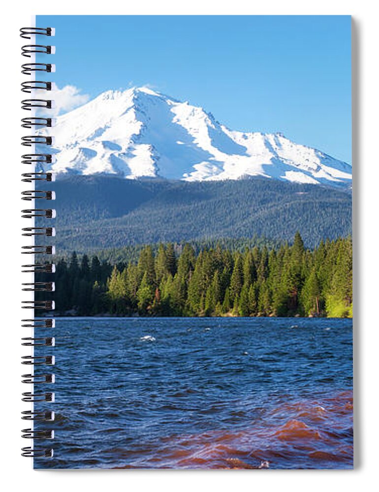 Mt Shasta Spiral Notebook featuring the photograph Lake Siskiyou and Mt Shasta #1 by Ken Brown