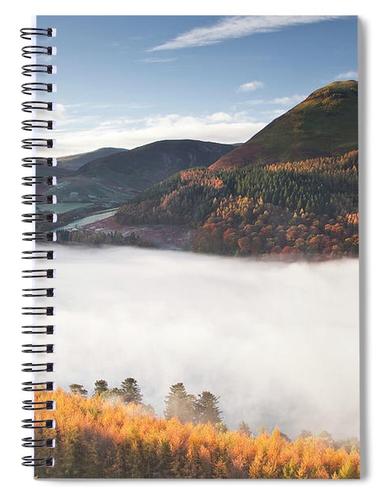Scenics Spiral Notebook featuring the photograph Low Mist Over Loweswater In The Lake #1 by Julian Elliott Photography