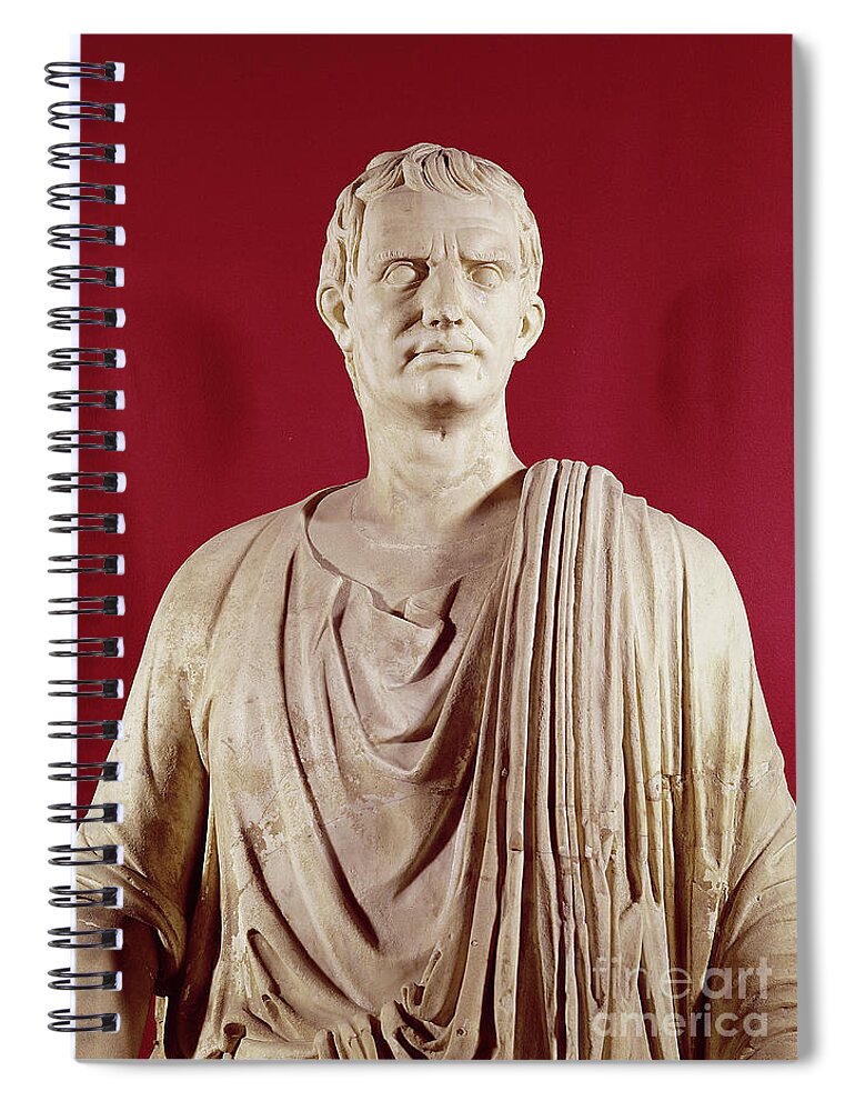 Lucius Cornelius Sulla Spiral Notebook featuring the sculpture Lucius Cornelius Sulla Orating, Detail by Roman School