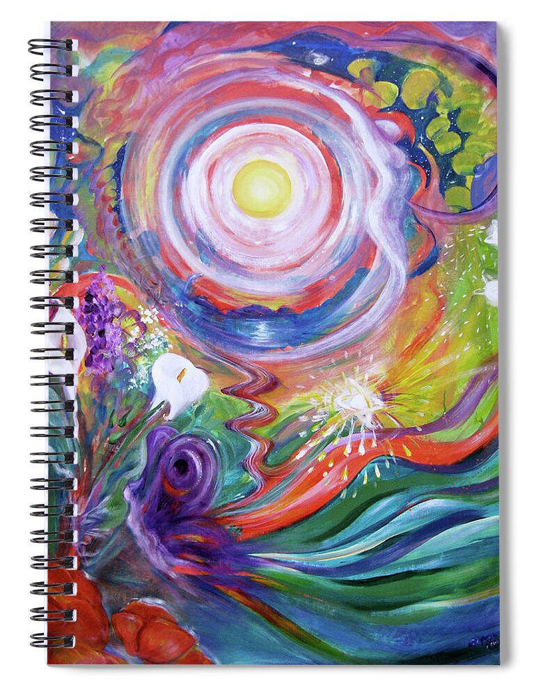 Masks Spiral Notebook featuring the mixed media Lush Life by Sofanya White