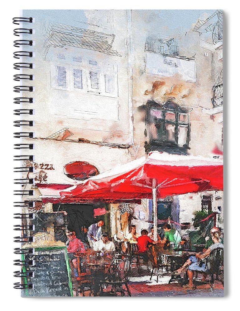 Malta Spiral Notebook featuring the digital art Malta Victoria Gozo Comino #1 by Justyna Jaszke JBJart