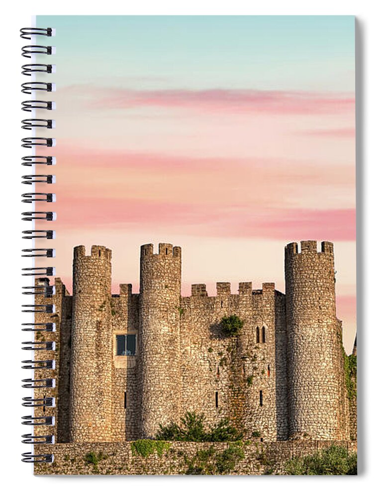 Medieval Spiral Notebook featuring the photograph Medieval Castle of Obidos by David Letts