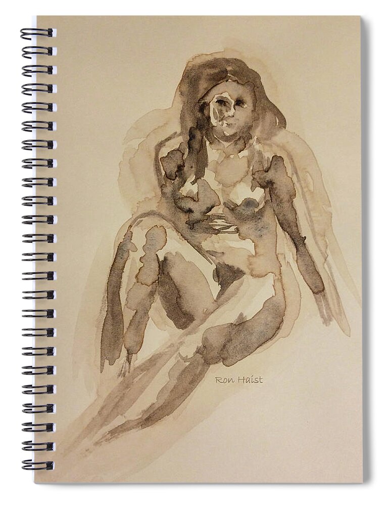 Water Color Spiral Notebook featuring the painting 1 Minute Sketch by Ron Haist