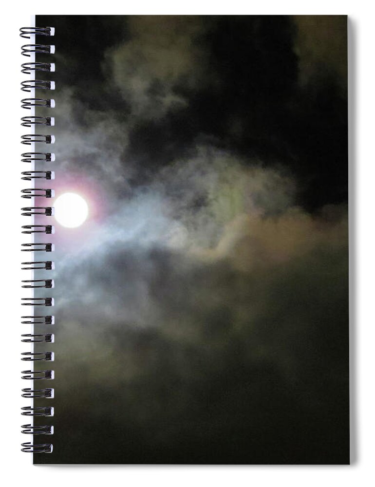 Moon Spiral Notebook featuring the photograph Moody Moon by Linda Stern