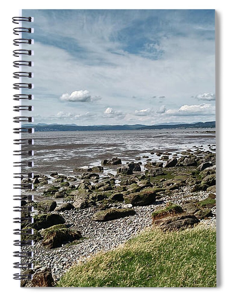 Morecambe Spiral Notebook featuring the photograph MORECAMBE. Hest Bank. The Shoreline. by Lachlan Main