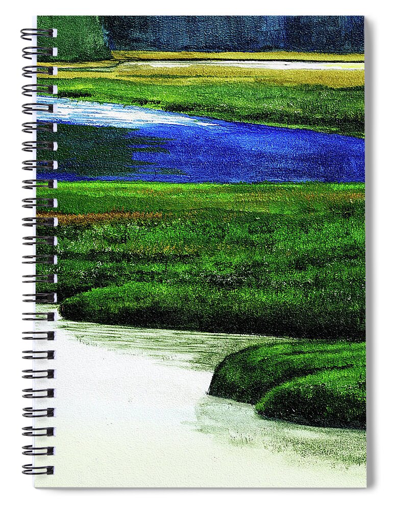Maine Coast Spiral Notebook featuring the painting Mt Desert Island #1 by Paul Gaj
