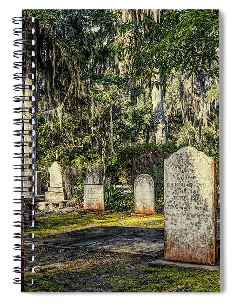 Burial Spiral Notebook featuring the photograph Nineteenth Century Tombstones #2 by Darryl Brooks