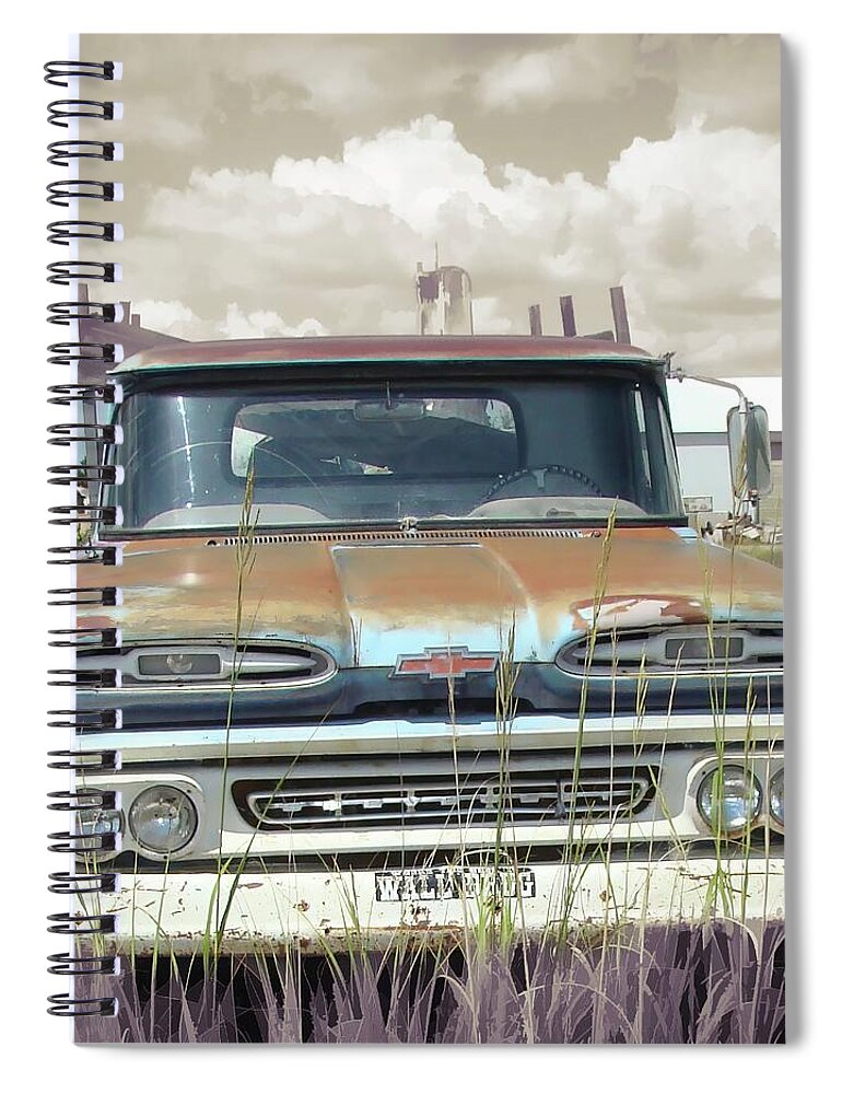 Chevrolet Truck Spiral Notebook featuring the photograph Old Chevy Truck S by Cathy Anderson