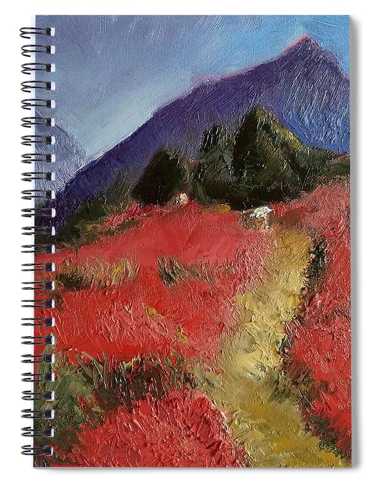 Mountains Spiral Notebook featuring the painting Once Upon a Time II by Irena Jablonski