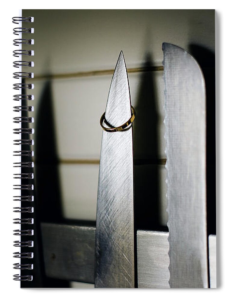 Background Spiral Notebook featuring the photograph Pair of elegant wedding rings #1 by Joaquin Corbalan