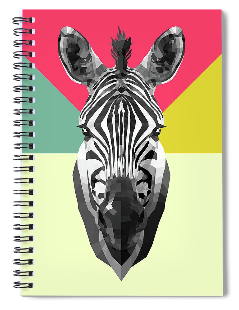 Zebra Spiral Notebook featuring the digital art Party Zebra #1 by Naxart Studio