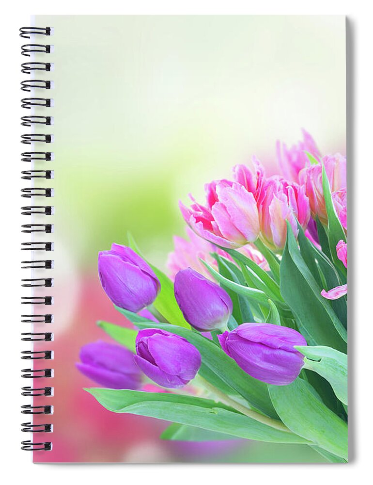 Tulips Spiral Notebook featuring the photograph Mauve Affair by Anastasy Yarmolovich