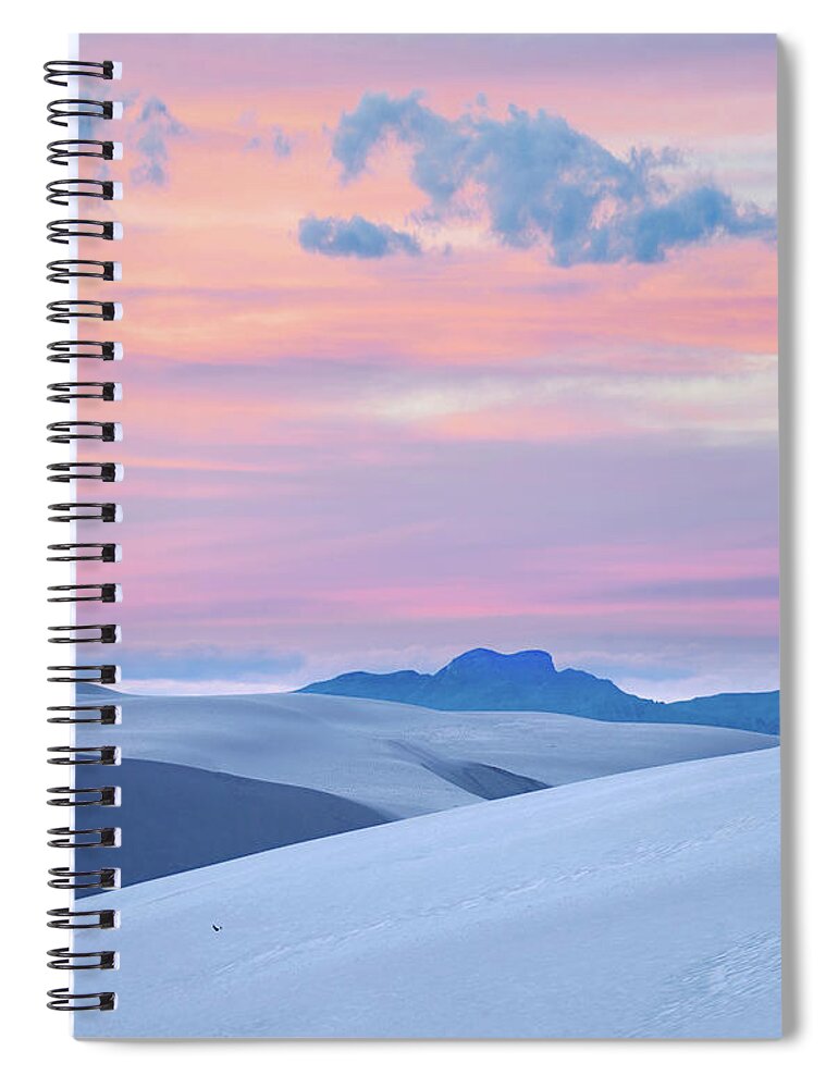 00557663 Spiral Notebook featuring the photograph Pink Sunset, White Sands Nm, New Mexico #1 by Tim Fitzharris