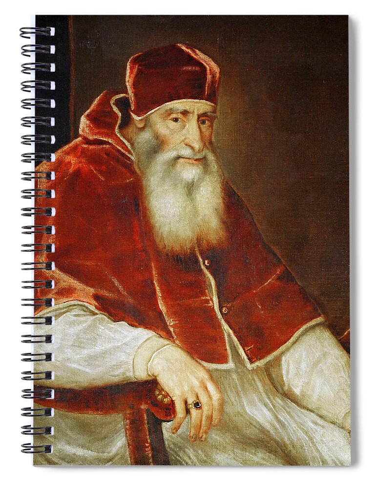 Titian Spiral Notebook featuring the painting Portrait of Pope Paul III. #2 by Titian