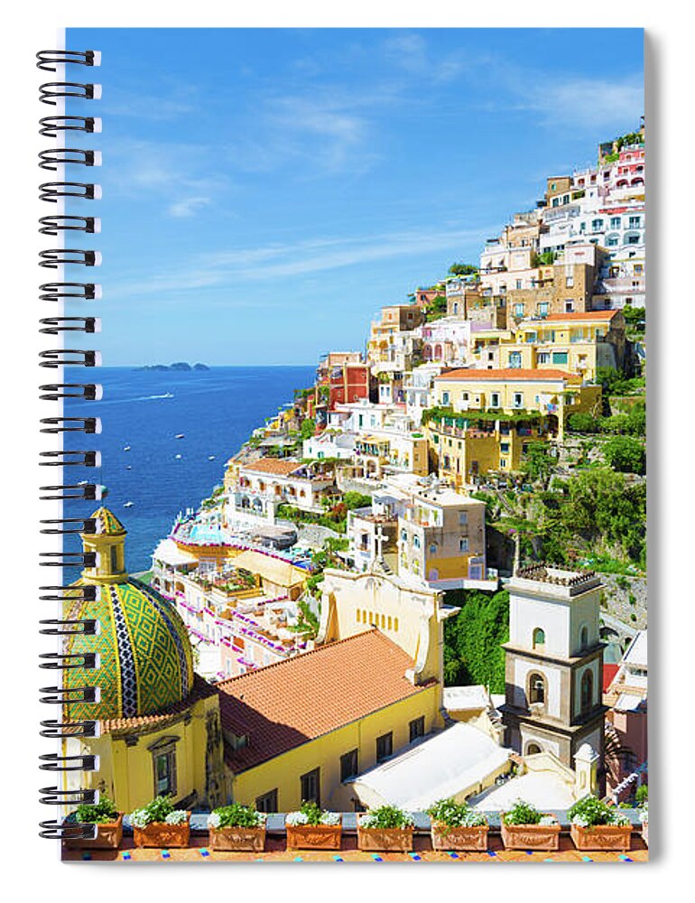Blue Spiral Notebook featuring the photograph Positano, Amalfi Coast #1 by Francesco Riccardo Iacomino