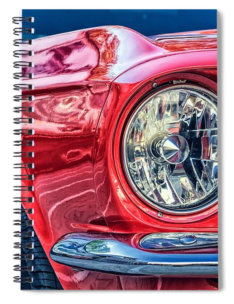 Photo Spiral Notebook featuring the photograph Red vintage car #1 by Top Wallpapers