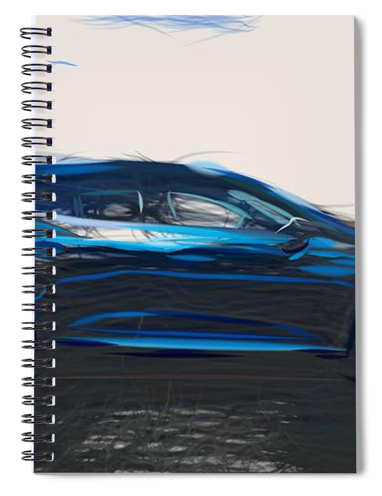 Renault Spiral Notebook featuring the digital art Renault Megane GT Draw #2 by CarsToon Concept