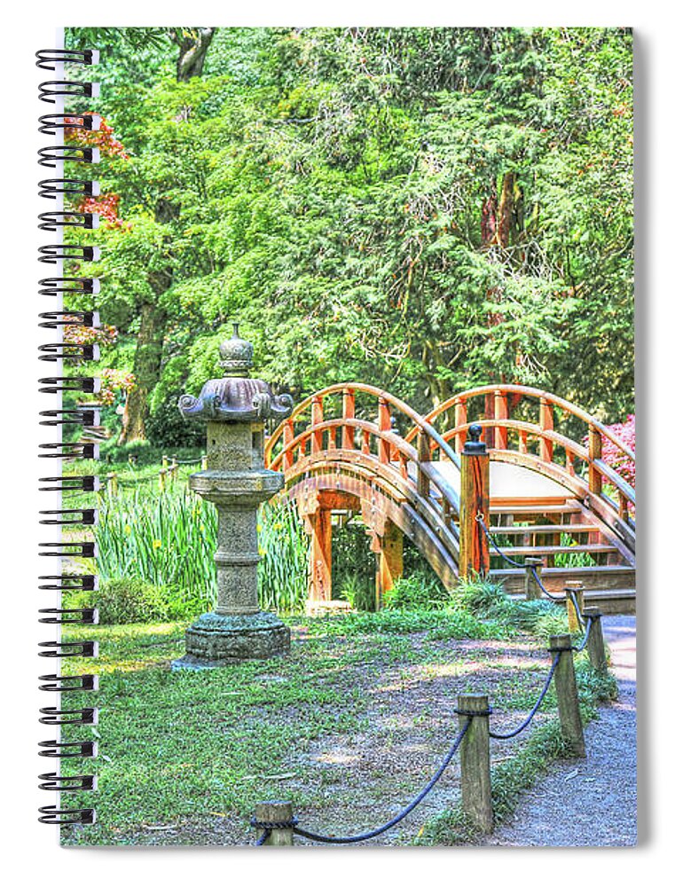 Richmond Va Virginia Spiral Notebook featuring the photograph Richmond VA Virginia - Maymont Japanese Garden Bridge - In Color by Dave Lynch