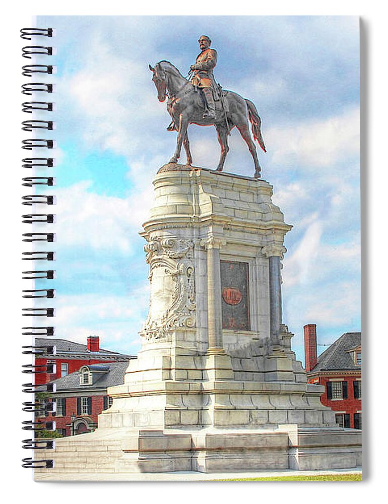 Robert E Lee Monument Spiral Notebook featuring the photograph Richmond VA Virginia - Robert E Lee Monument #2 by Dave Lynch