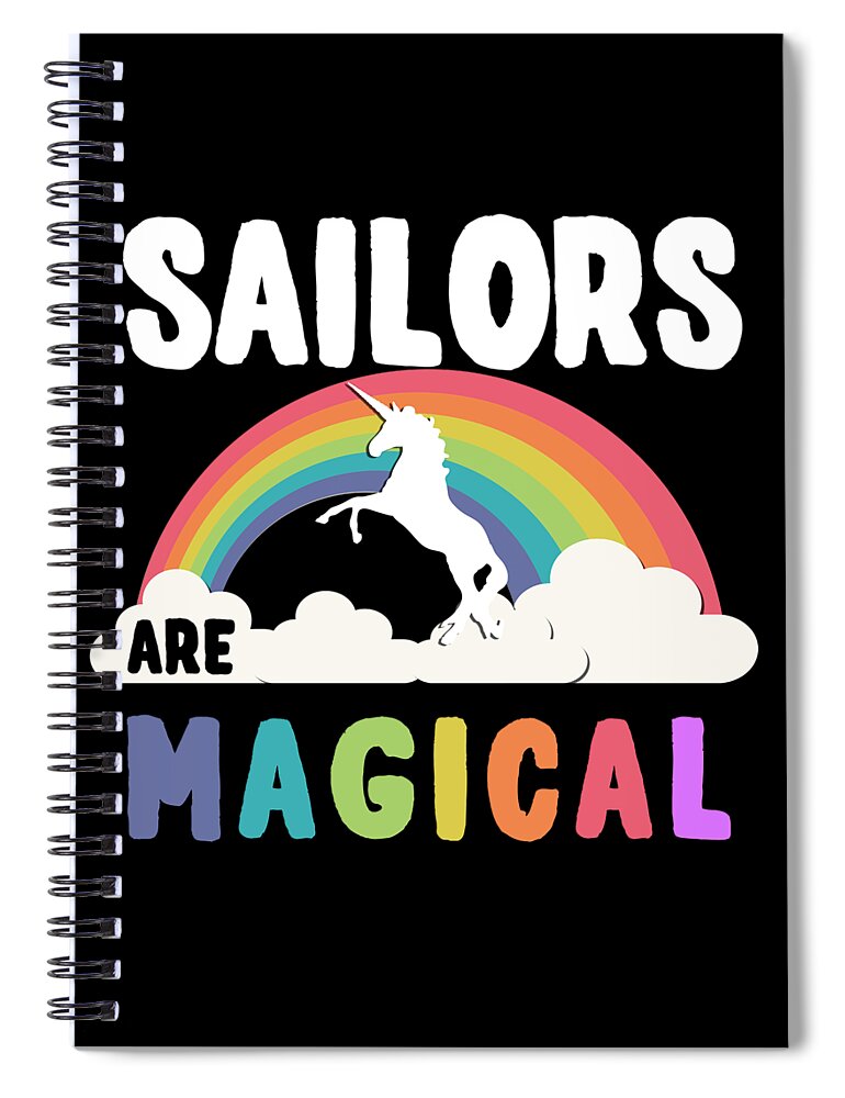 Unicorn Spiral Notebook featuring the digital art Sailors Are Magical #1 by Flippin Sweet Gear