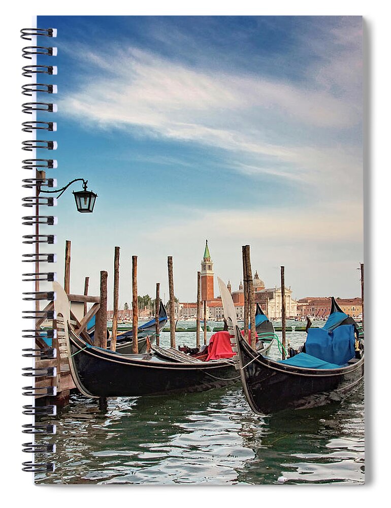Wooden Post Spiral Notebook featuring the photograph San Giorgio Maggiore #1 by Sebastian Condrea