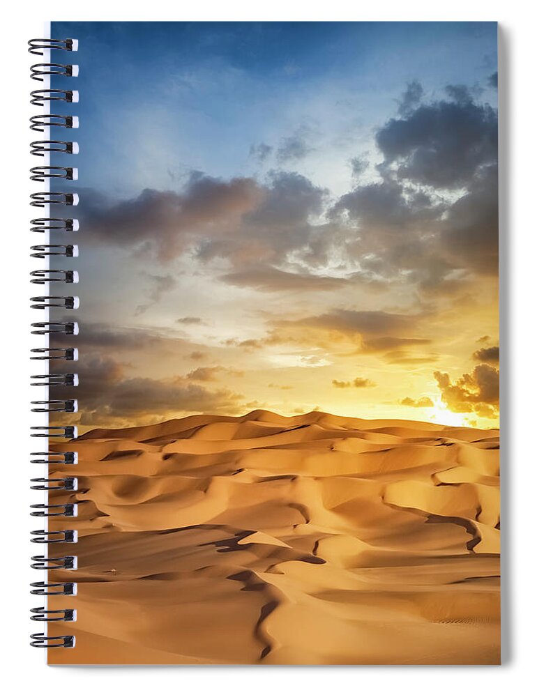 Scenics Spiral Notebook featuring the photograph Sand Dune Sunset #1 by Cinoby