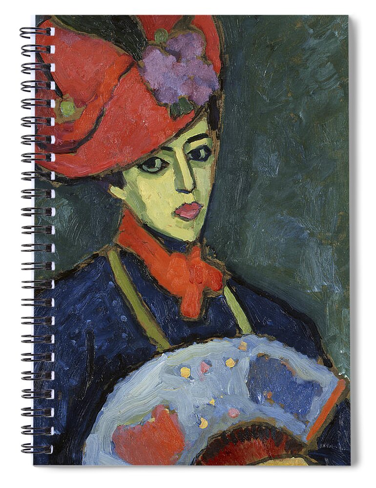 Schokko With Red Hat By Alexei Jawlensky Spiral Notebook featuring the painting Schokko with Red Hat #1 by Alexei Jawlensky