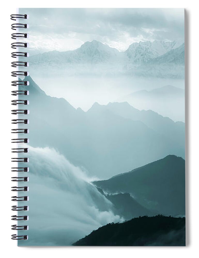 Chinese Culture Spiral Notebook featuring the photograph Sea Of Clouds by 4x-image
