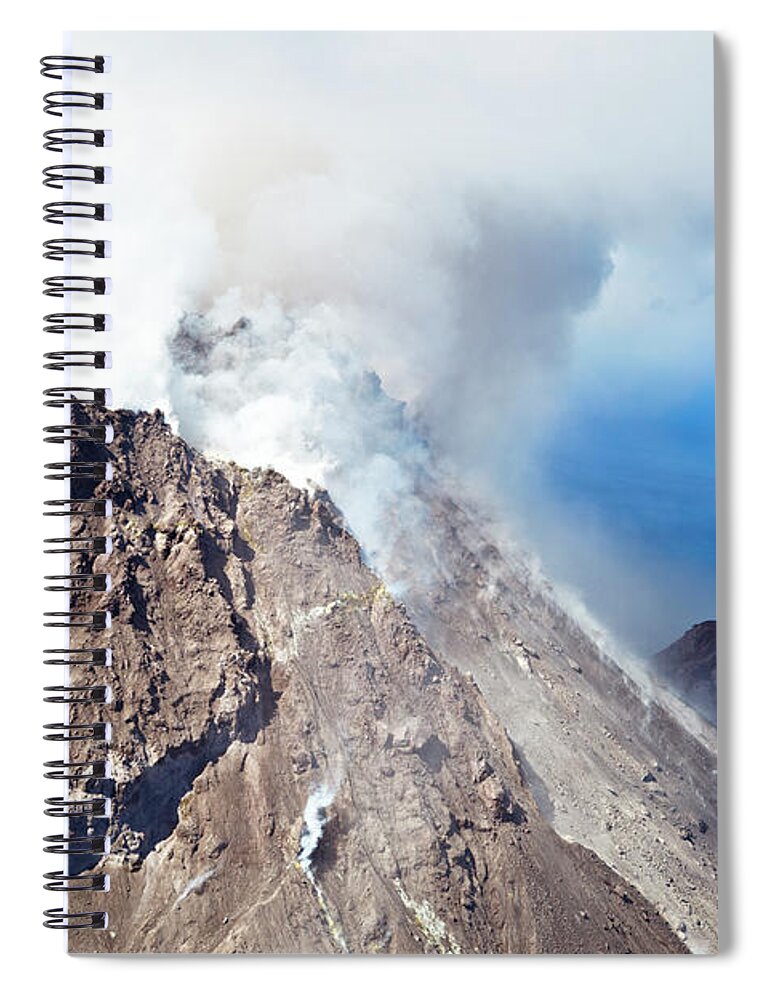 Water's Edge Spiral Notebook featuring the photograph Soufriere Hills Volcano, Montserrat #1 by Michaelutech