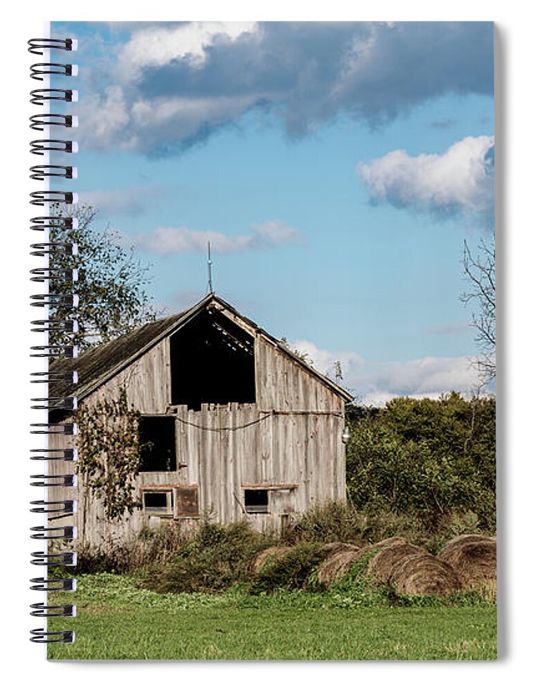 Barn Spiral Notebook featuring the photograph Spooky barn by Sam Rino