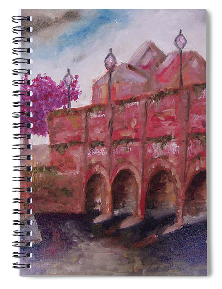 Stratford Upon Avon Spiral Notebook featuring the painting Stratford upon Avon by Roxy Rich