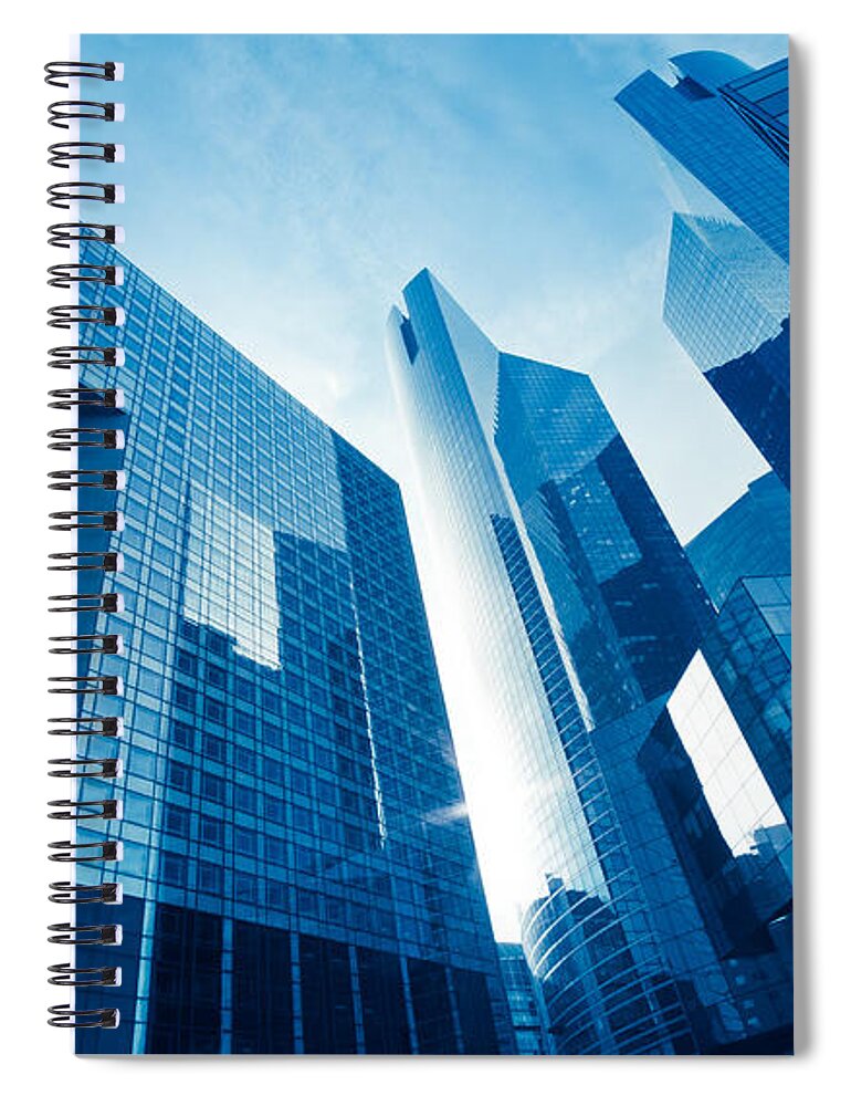 Corporate Business Spiral Notebook featuring the photograph Tall Skyscraper From Low Angle View #1 by Franckreporter
