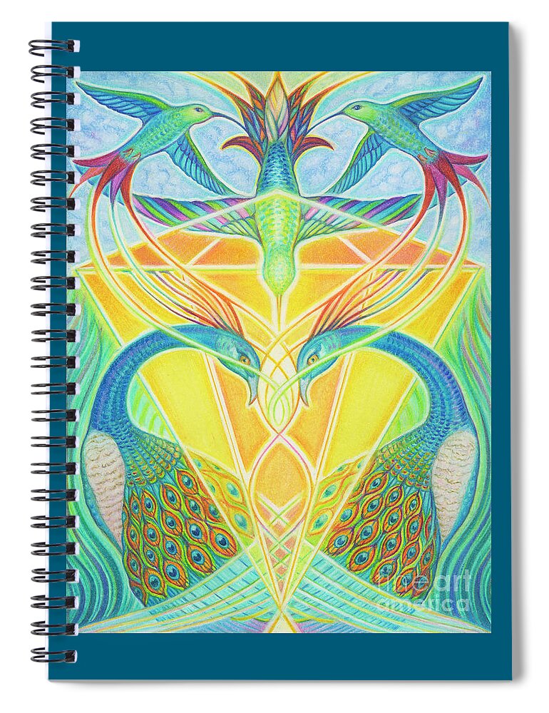 Spiritual Spiral Notebook featuring the drawing The Awakening #2 by Debra Hitchcock