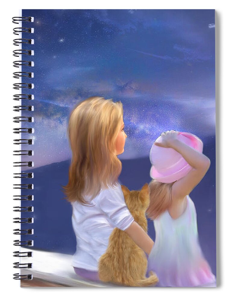 Cats Spiral Notebook featuring the painting The Cat the Fiddle and Me by Colleen Taylor