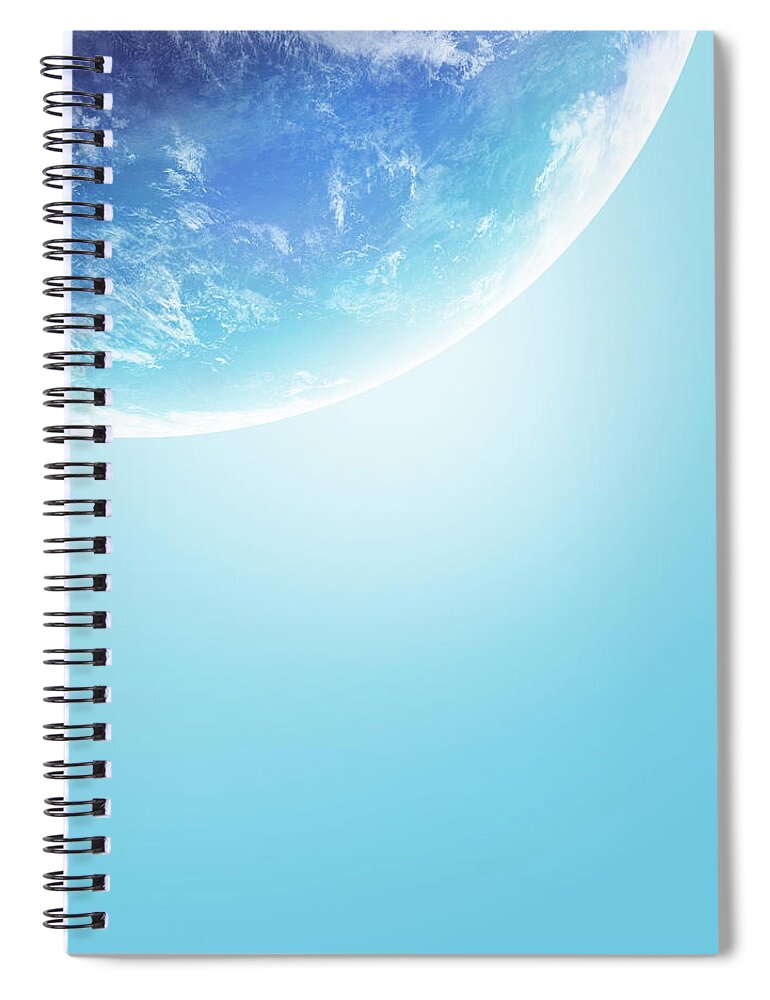 Globe Spiral Notebook featuring the photograph The Earth, Computer Graphic, Blue #1 by Vgl/amanaimagesrf