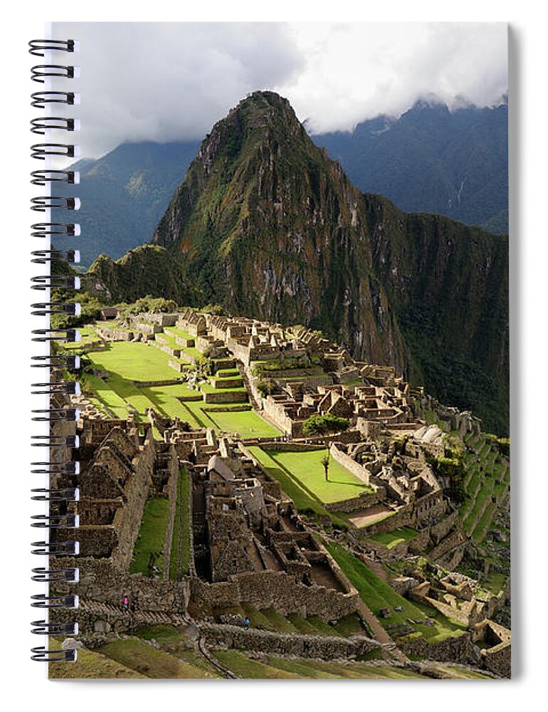Disbelief Spiral Notebook featuring the photograph The Lost Inca City Of Machu Picchu #1 by Elmvilla