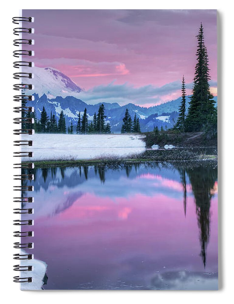 Tipsoo Lake Spiral Notebook featuring the photograph Tipsoo Melt #1 by Judi Kubes