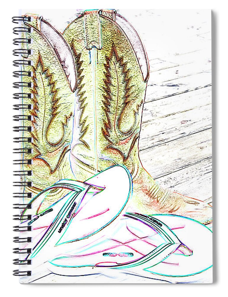 Cowboy Boots Spiral Notebook featuring the photograph Together #3 by Rhonda McDougall