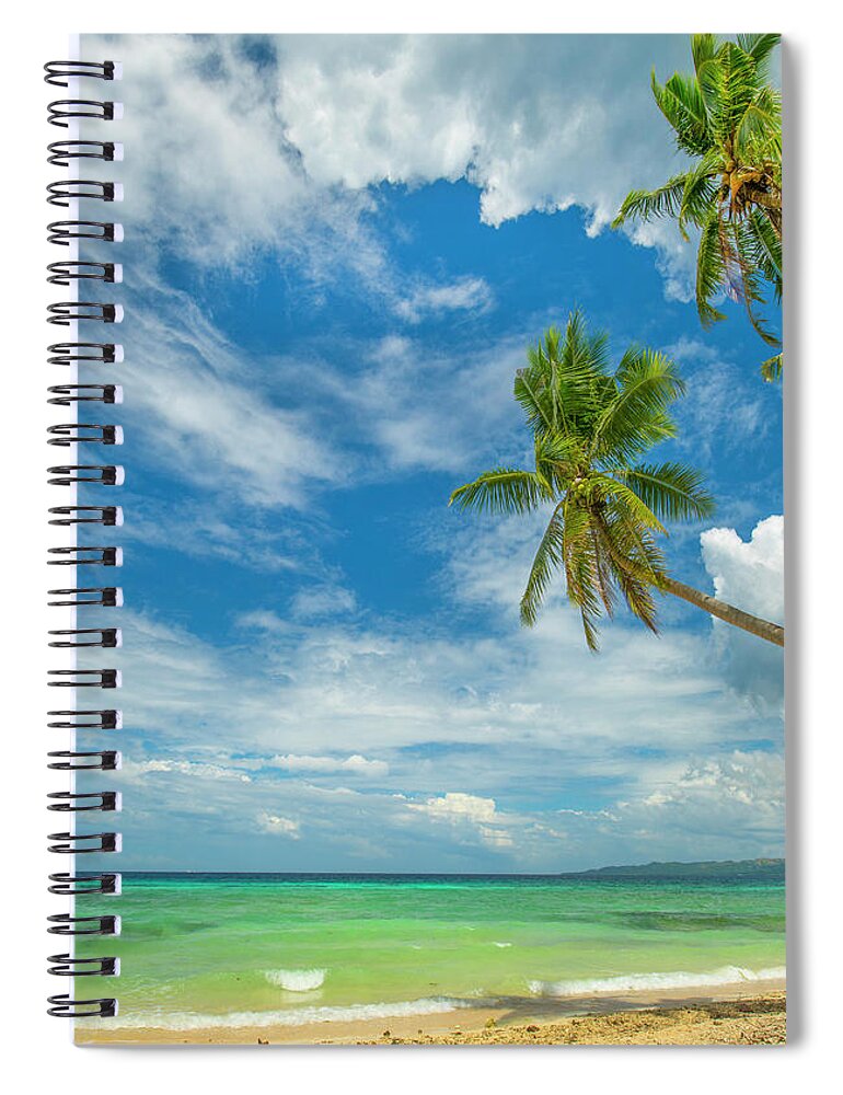 00581351 Spiral Notebook featuring the photograph Tropical Beach, Siquijor Island, Philippines #1 by Tim Fitzharris
