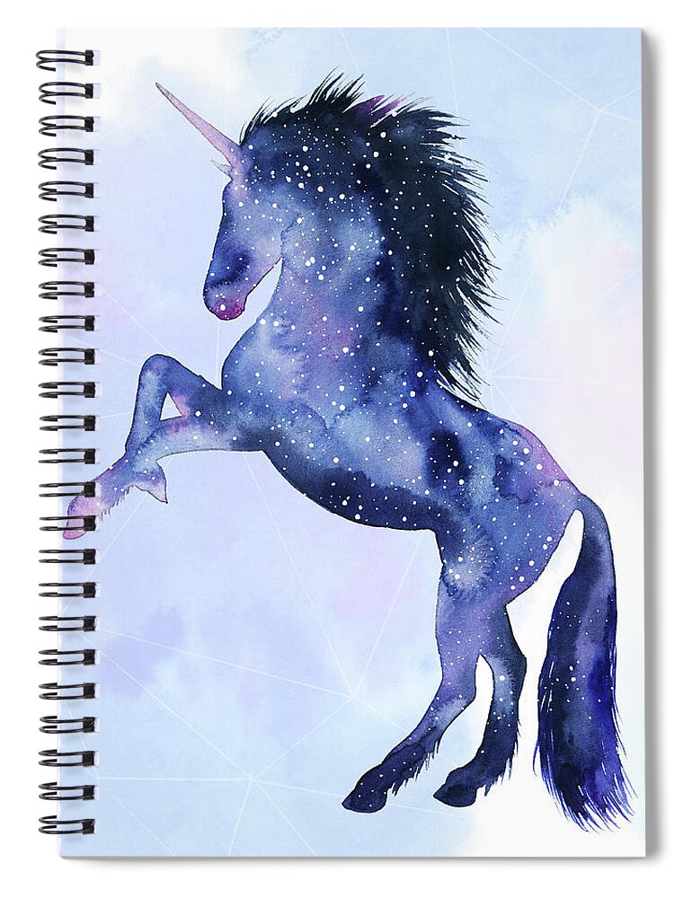Animals Spiral Notebook featuring the painting Unicorn Universe Iv #1 by Grace Popp