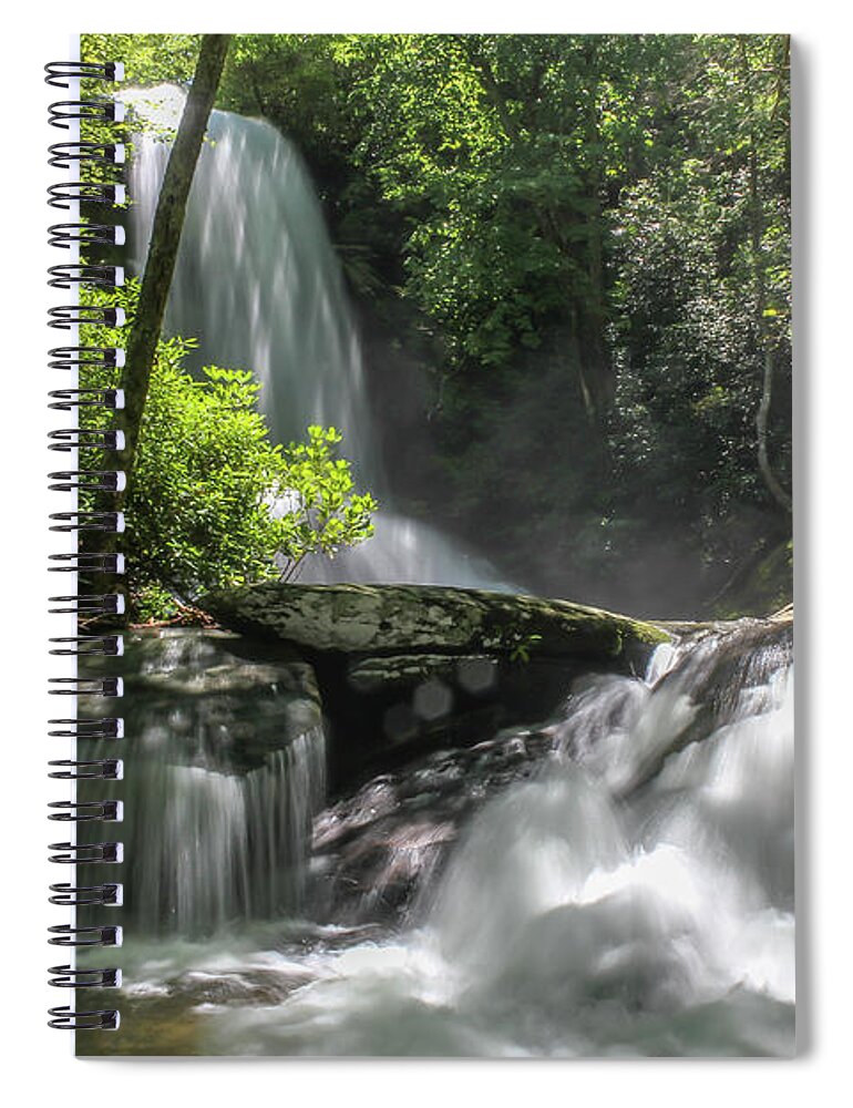 Upper Catawba Falls Spiral Notebook featuring the photograph Upper Catawba Falls #2 by Chris Berrier
