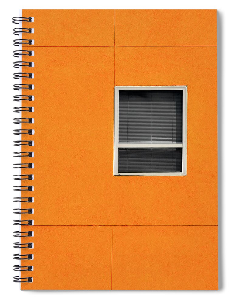 Urban Spiral Notebook featuring the photograph Square - Very Orange Wall by Stuart Allen