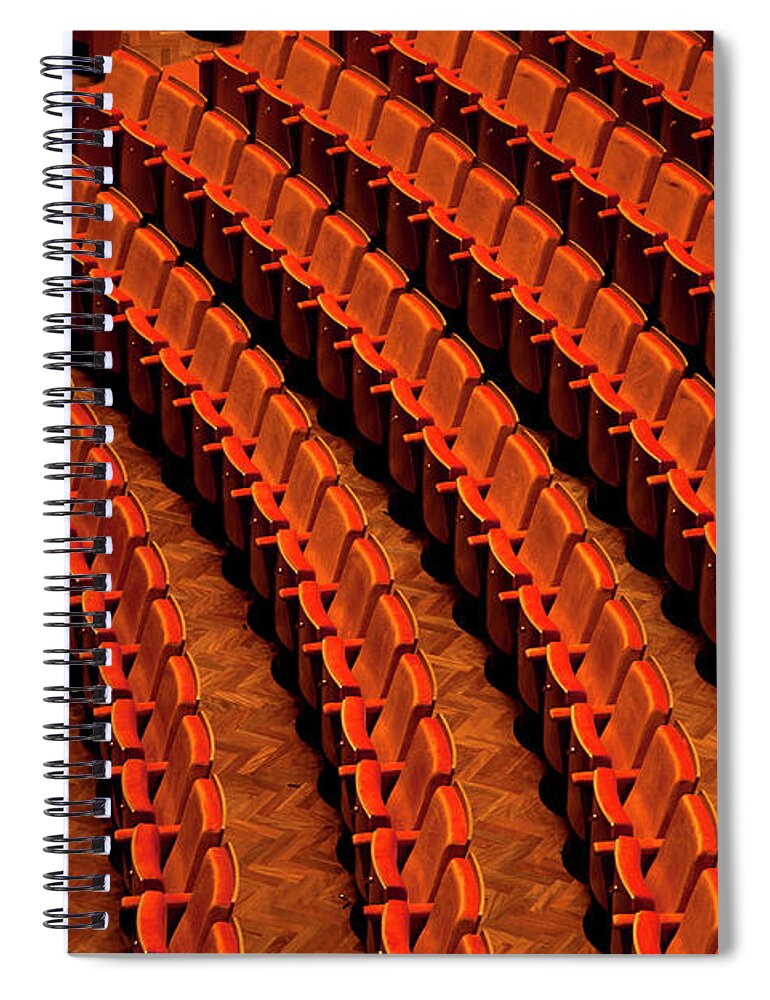 Curve Spiral Notebook featuring the photograph View Of Seats In A Theater #1 by Tobias Titz