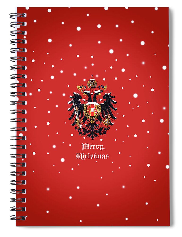 Christmas Spiral Notebook featuring the digital art Christmas Habsburg Doppeladler by Helga Novelli