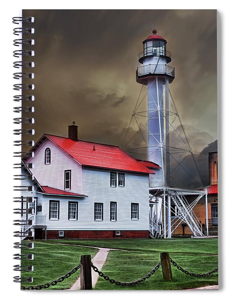 Michigan Spiral Notebook featuring the photograph Whitefish Point Lighthouse #1 by Evie Carrier