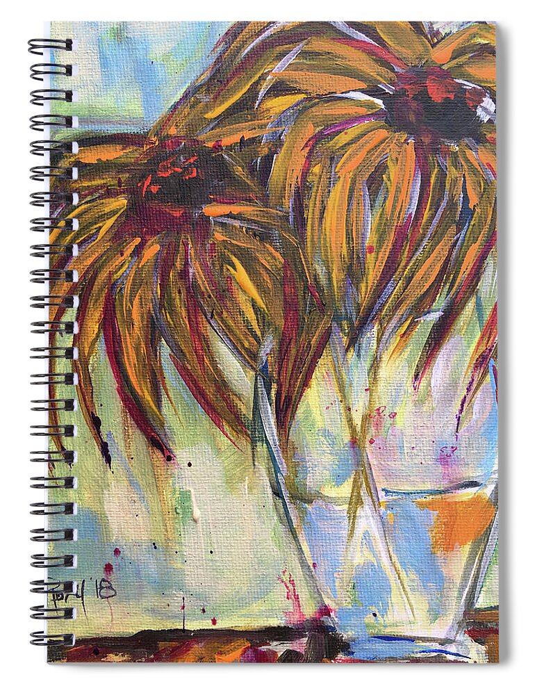 Flowers Spiral Notebook featuring the painting Wild Flowers by Roxy Rich