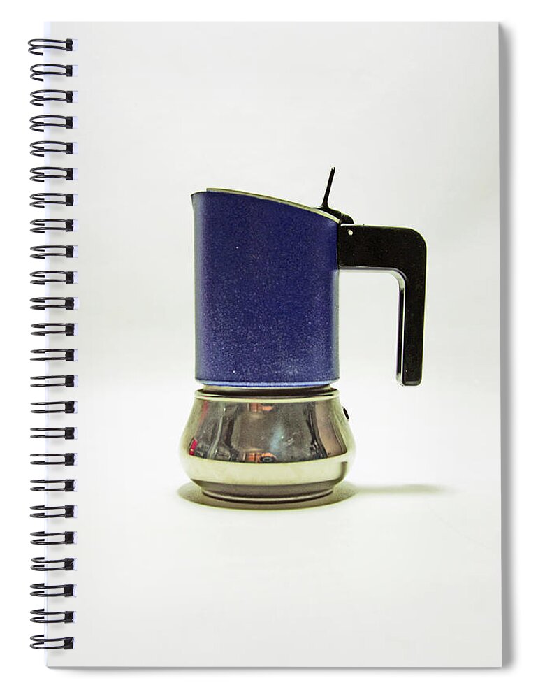 Studio Spiral Notebook featuring the photograph 10-05-19 STUDIO. Blue Cafetiere by Lachlan Main