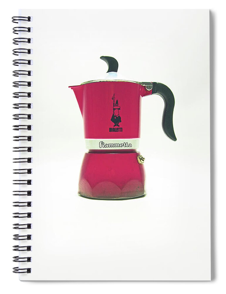 Cafetiere Spiral Notebook featuring the photograph 10-05-19 STUDIO. Red Cafetiere. by Lachlan Main