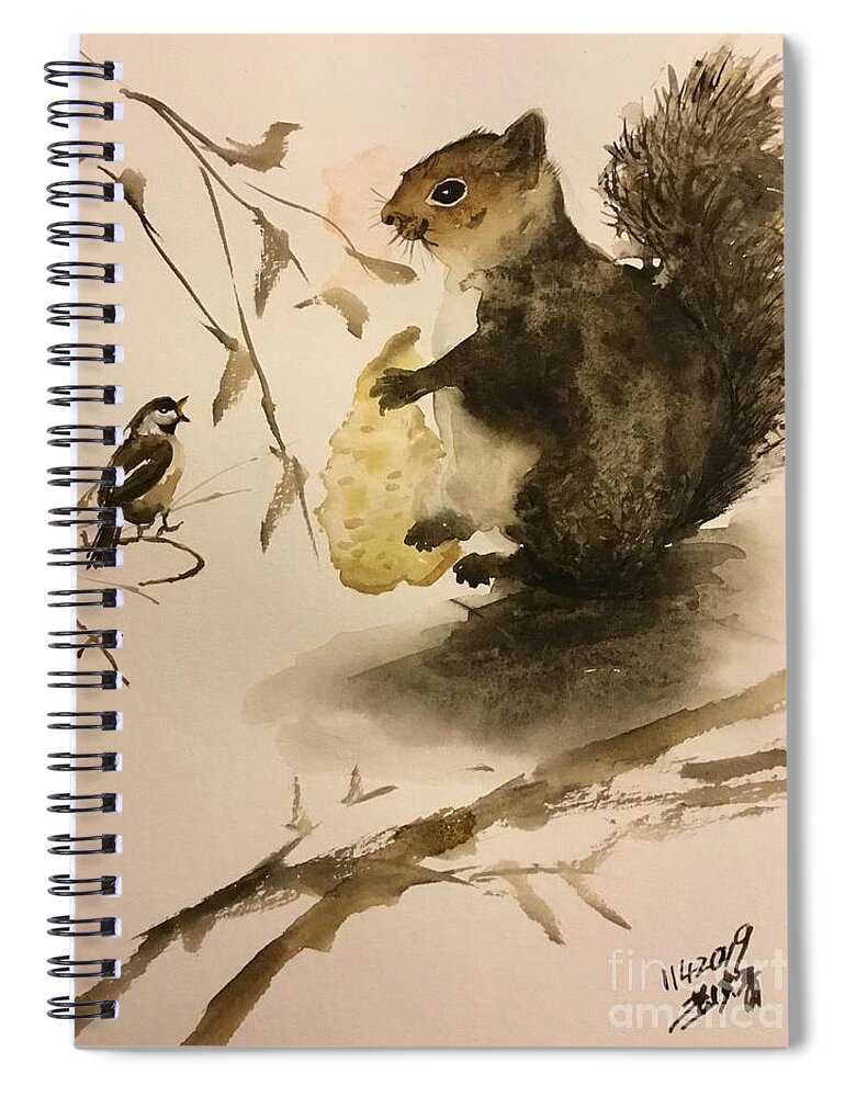 1072019 Spiral Notebook featuring the painting 1072019 by Han in Huang wong